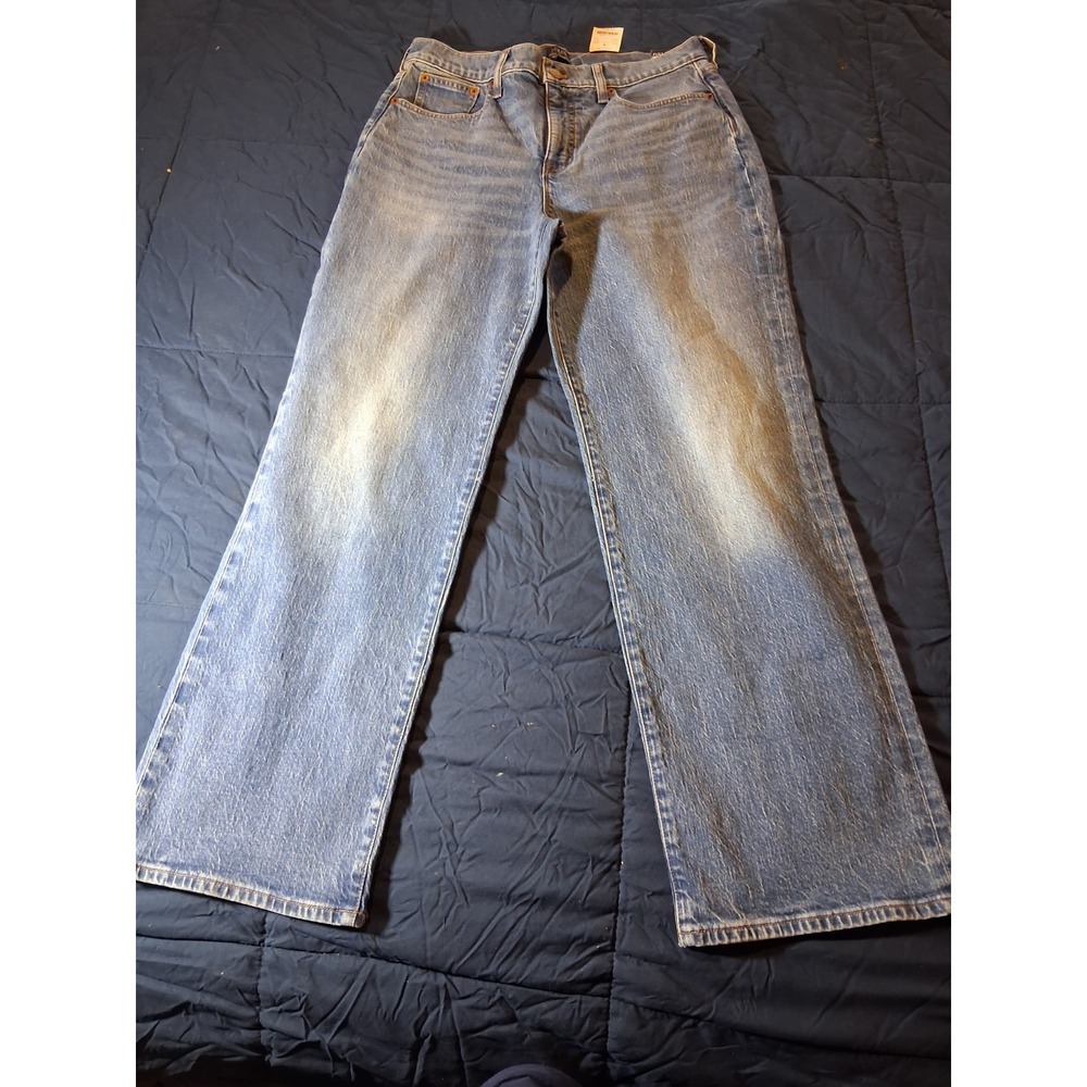 J.Crew Women's High Rise Wide Leg Full‎ Length Jeans Sea Blue Size 28